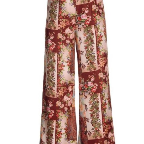 New S BOSTON PROPER Patchwork Print High Waist Palazzo Pant  Wide Leg Straight - Picture 2 of 6